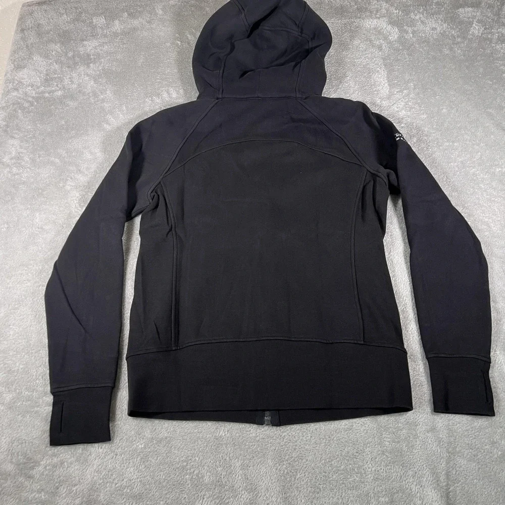 Lululemon Scuba Hoodie Womens 12 Black Full Zip Light Cotton Fleece Warm Branded